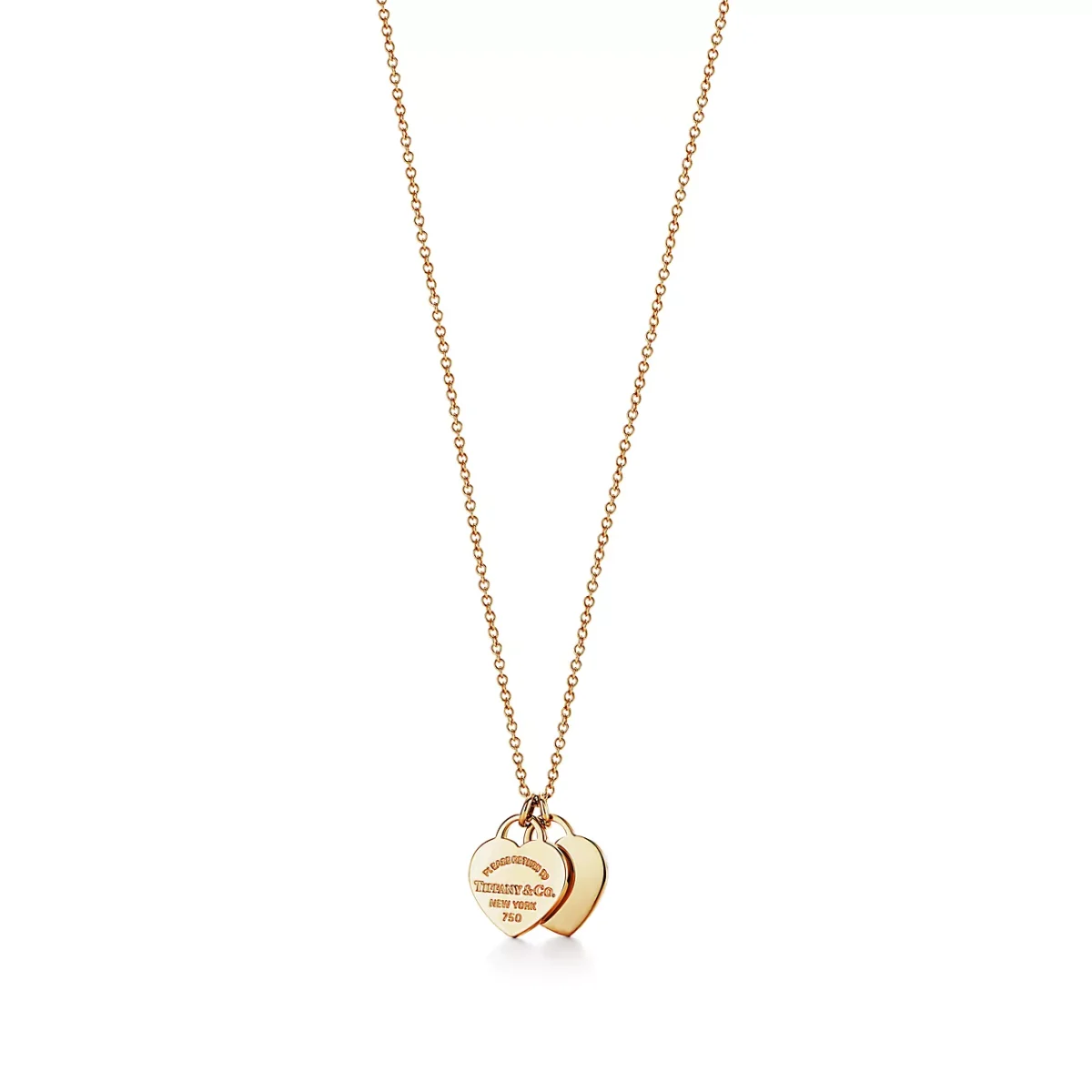 TIFFANY Double Heart Charm Pendant gold, mini - 图片 4