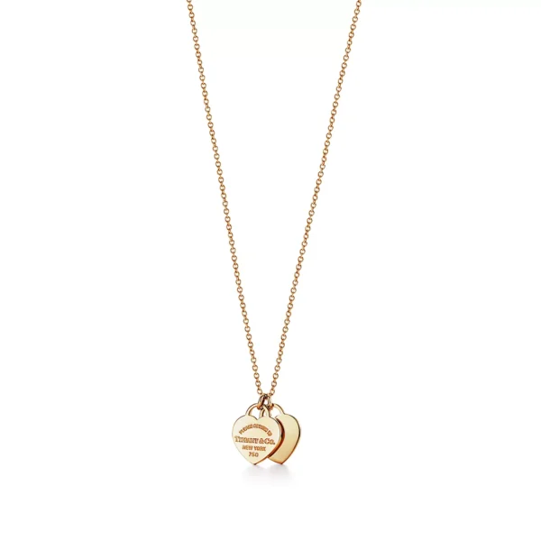 TIFFANY Double Heart Charm Pendant gold, mini