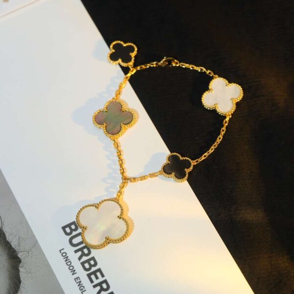 Irregular black, white and gray bracelet