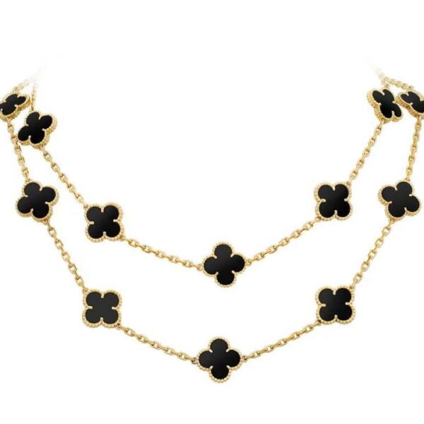 20 flowers, black onyx necklace