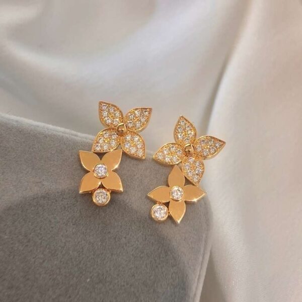 Louis Vuitton star blossom double diamond earrings