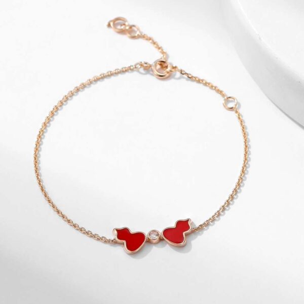 Double calabash red middle drill bracelet