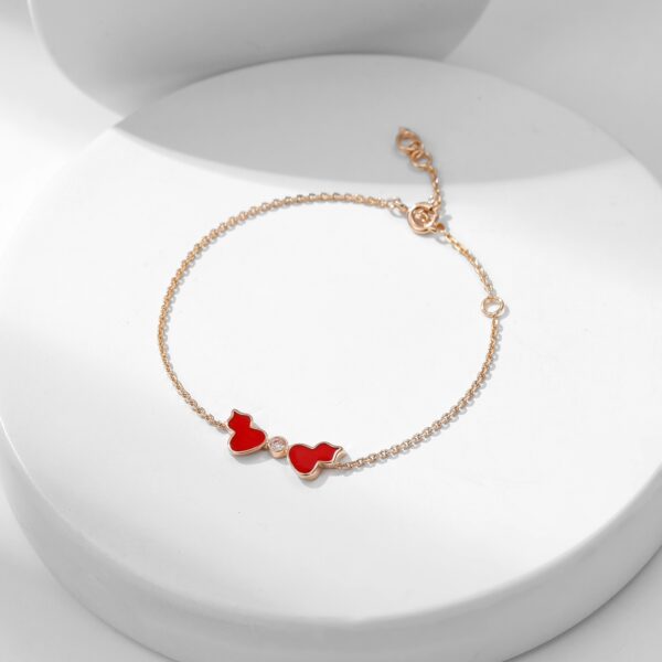 Double calabash red middle drill bracelet