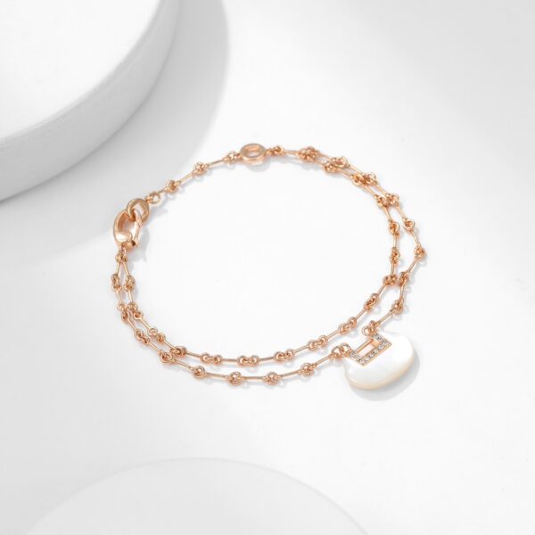 Double chain white fritillary bracelet