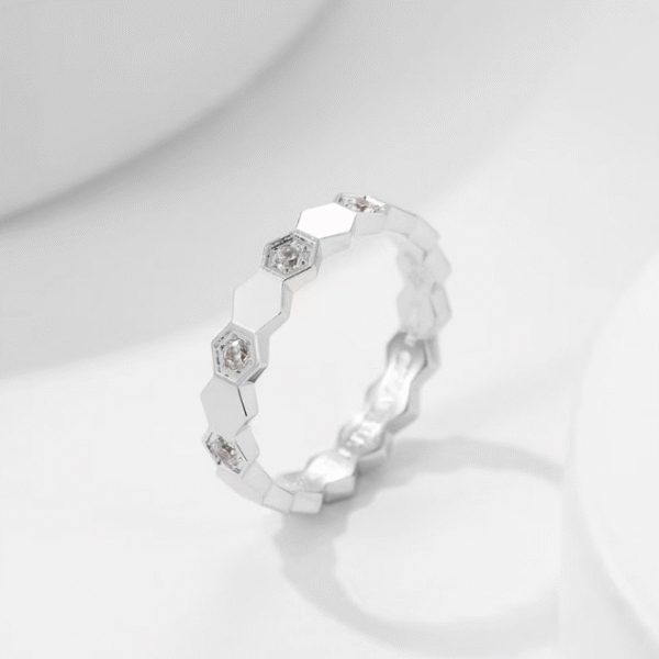 Honeycomb wide-style interlocking ring, 4mm ,with diameter