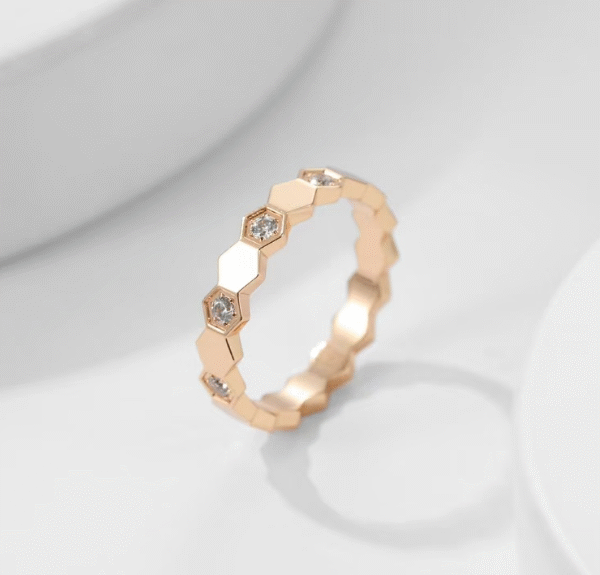 Honeycomb wide-style interlocking ring, 4mm ,with diameter